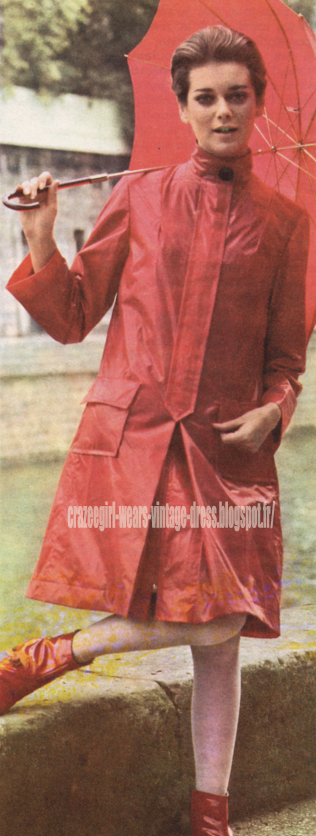 red raincoat rain coat 1966 60s 1960 mod