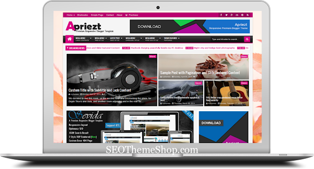 apriezt v2.2 premium free blogger responsive theme