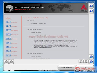 AGCO EDT (Electronic Diagnostic Tool) v1.75 [03.2016] FREE DOWNLOADS 