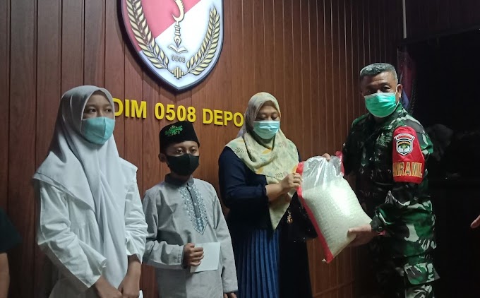 Kodim Depok Bagikan Ribuan Paket Daging Kurban dan Santuni Anak Yatim