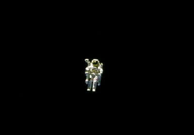 Bruce McCandless, floating free in space (1984)