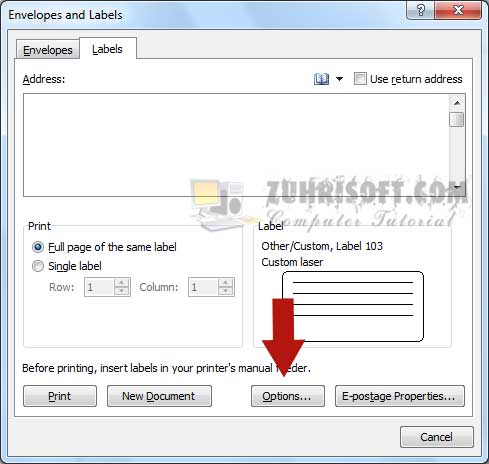 cara print label undangan 103 dengan ms. Word