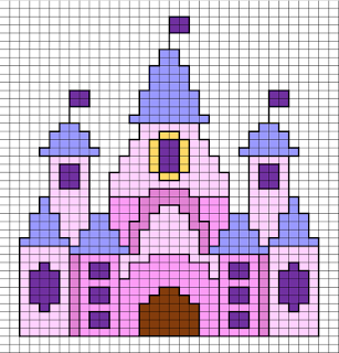 Free Disney Castle small cross stitch pattern