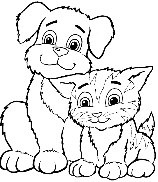 Cat Dog Coloring Pages  Coloring Pages For Kids