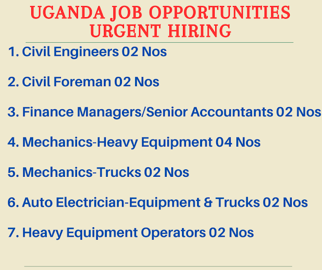 Uganda job opportunities Urgent hiring