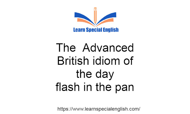 The advanced British idiom of the day is a flash in the pan