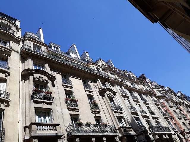 Facades of typical Paris "Haussmann" style houses