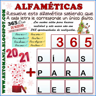 Alfaméticas, Criptoaritméticas, Juego de palabras, Suma de palabras, Criptosuma, Desafíos matemáticos, Retos matemáticos, Problemas matemáticos, Problemas de lógica, Matemática y Navidad, Navidad