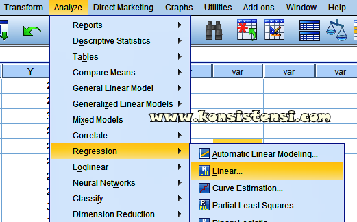 Uji Regresi Sederhana dengan SPSS Lengkap - KONSISTENSI