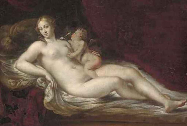 Venus and Cupid by Francesco Albani, classical mythology, Greek mythology, Roman mythology, mythological Art Paintings, Myths and Legends