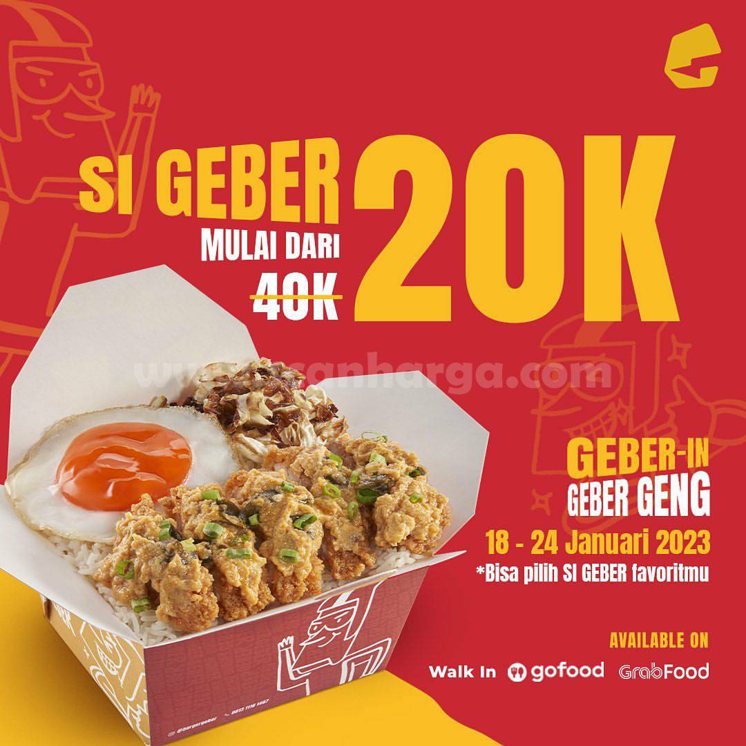 Burger Geber Promo Harga Spesial Paket Si Geber Hanya Rp. 20Ribu aja