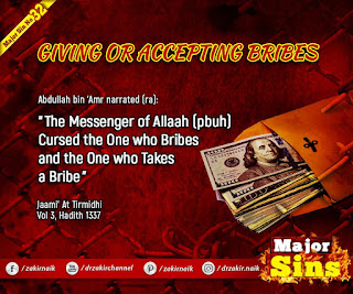 MAJOR SIN. 32. GIVING OR ACCEPTING BRIBES