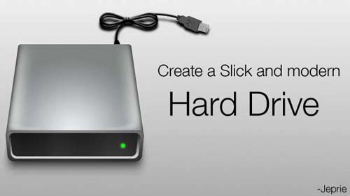 Create a Slick External Hard Disk Photoshop tutorial