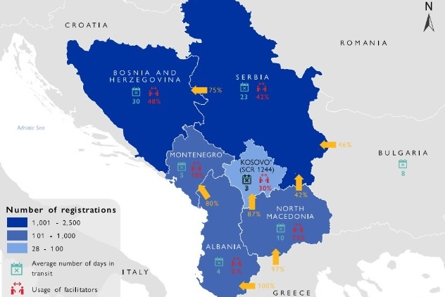 Map of immigrants in the Balkans (Photo RTSH)