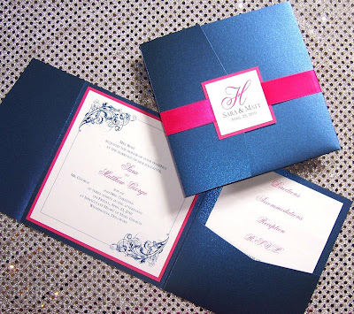 Labels fuchsia invitations hot pink invitations navy blue invitations 