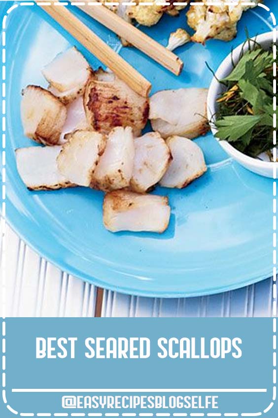 Scallops take mere minutes to sear to perfection. These are simply seasoned, so they work well with any number of dishes. Get the recipe at Delish.com. #EasyRecipesBlogSelfe #delish #easy #recipe #seafood #scallops #datenight #pan #buttery #brownsugar #sauce #garlic #EasyRecipesDinner #videos 