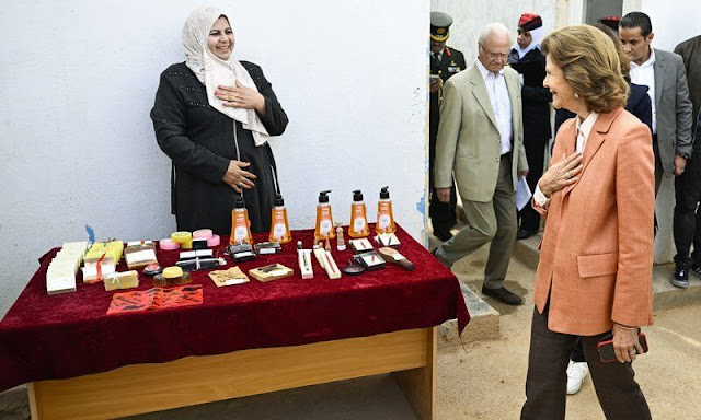 King Carl Gustaf and Queen Silvia of Sweden visited the Zaatari refugee camp in Mafraq near Syrian border