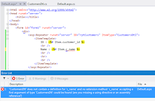 Strongly Typed Data Controls IntelliSense Display