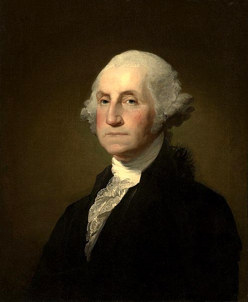very familiar oil painting of George Washington in late adulthood