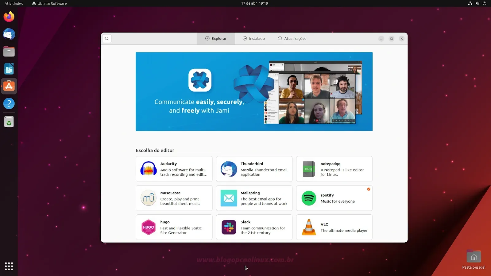 Ubuntu Software, a loja de aplicativos do Ubuntu 23.04 (Lunar Lobster)