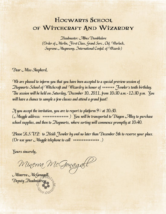 Carta De Hogwarts Para Personalizar En Espanol - Recipes 