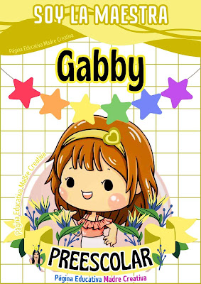 Letrero de Maestra Gabby de nivel Preescolar