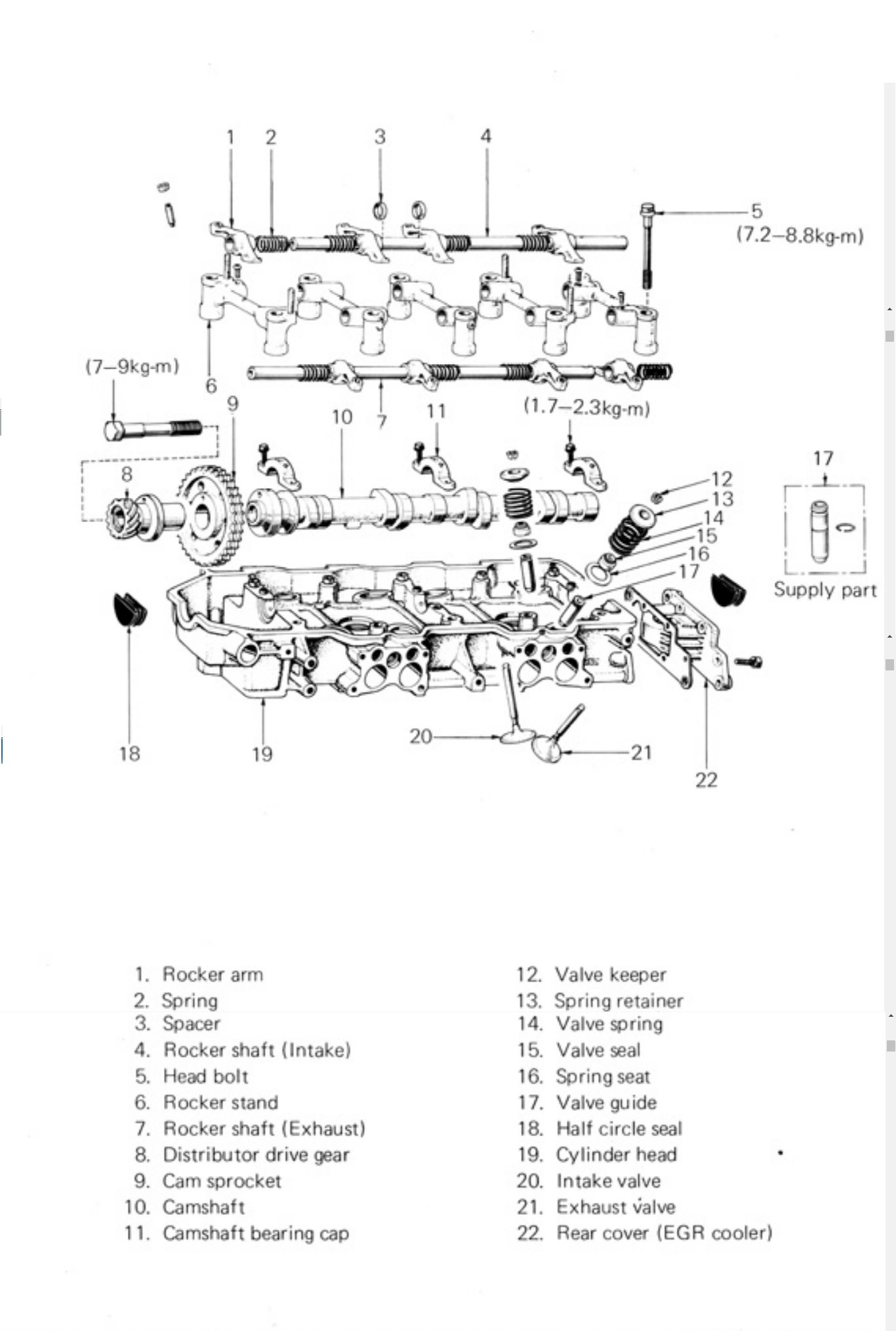 Toyota 20R engine illustrated view