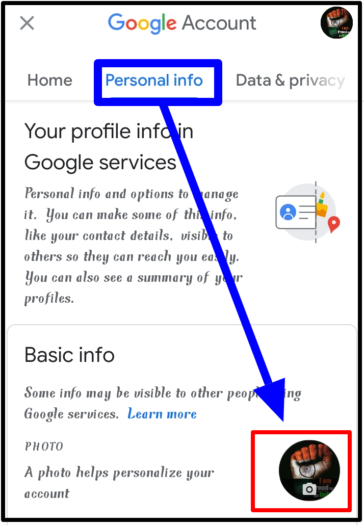 How to remove google account profile picture