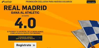 betfair Real Madrid gana Athletic supercuota 4 Liga 13 febrero