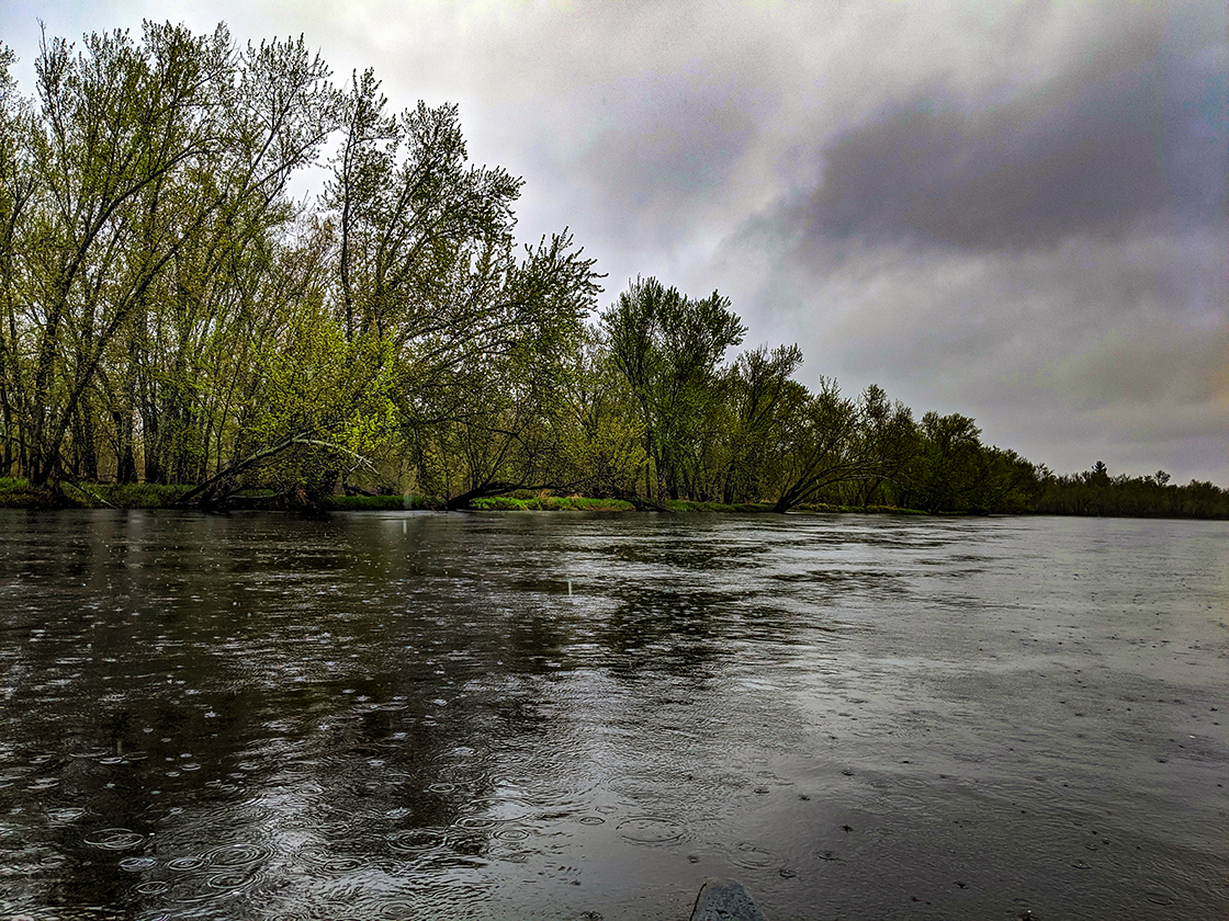 Paddling through Rain on the St. Croix River