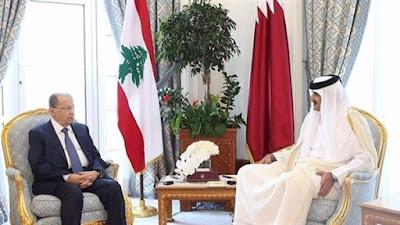 الرئيس اللبناني وأمير قطر