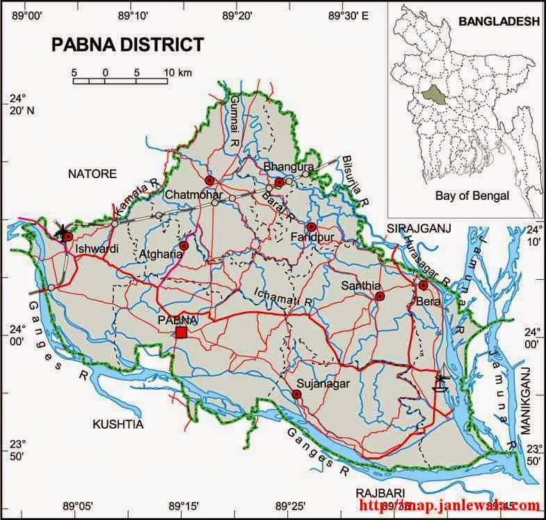 pabna zila map of bangladesh