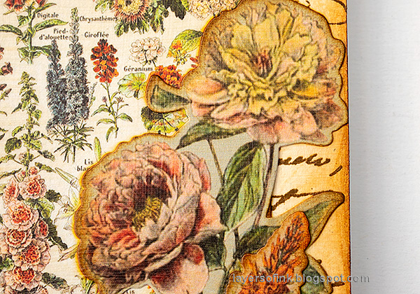 Layers of ink - Vintage Flower Sketchbook DIY Tutorial by Anna-Karin Evaldsson.