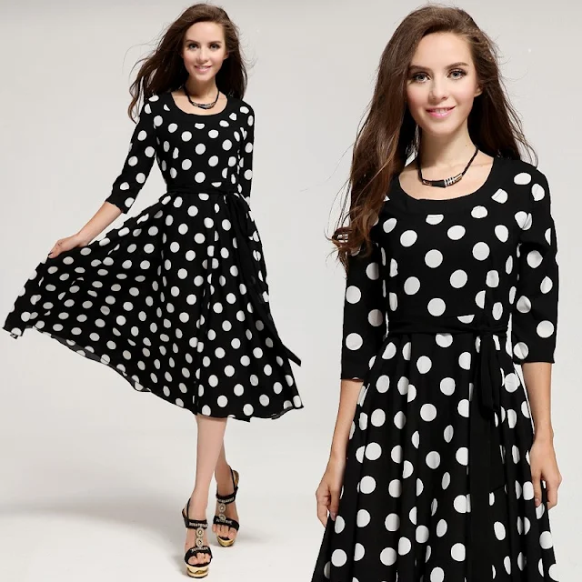 comfortable polka dot dress