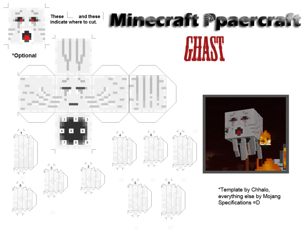 Papercraft Ð¼Ð¸Ð½Ð¸. Minecraft papercraft minecraft Ð˜ÑÑÑƒÑˆÐ¸Ñ‚ÐµÐ»ÑŒ  Ghast ghast Ur
