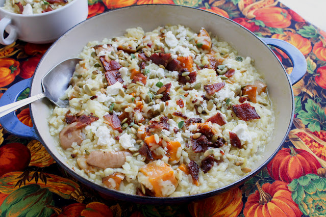 Food Lust People Love: Any risotto is a bowl of comfort food, but this roasted butternut bacon feta risotto takes a simple rice dish up several notches. You can stir the bacon through the dish or simply use it as a generous topping.