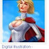 Digital-Illustration---Power-Girl-Tribute