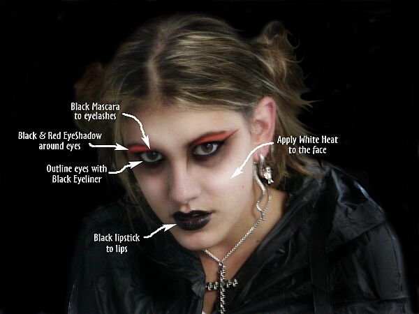 emo gothic makeup. young girls and guys like emo style, and they like 