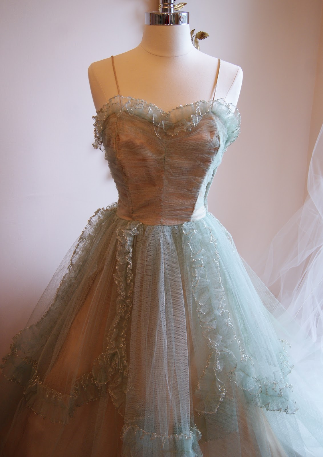 1950's Sea Foam Tulle Prom 248.