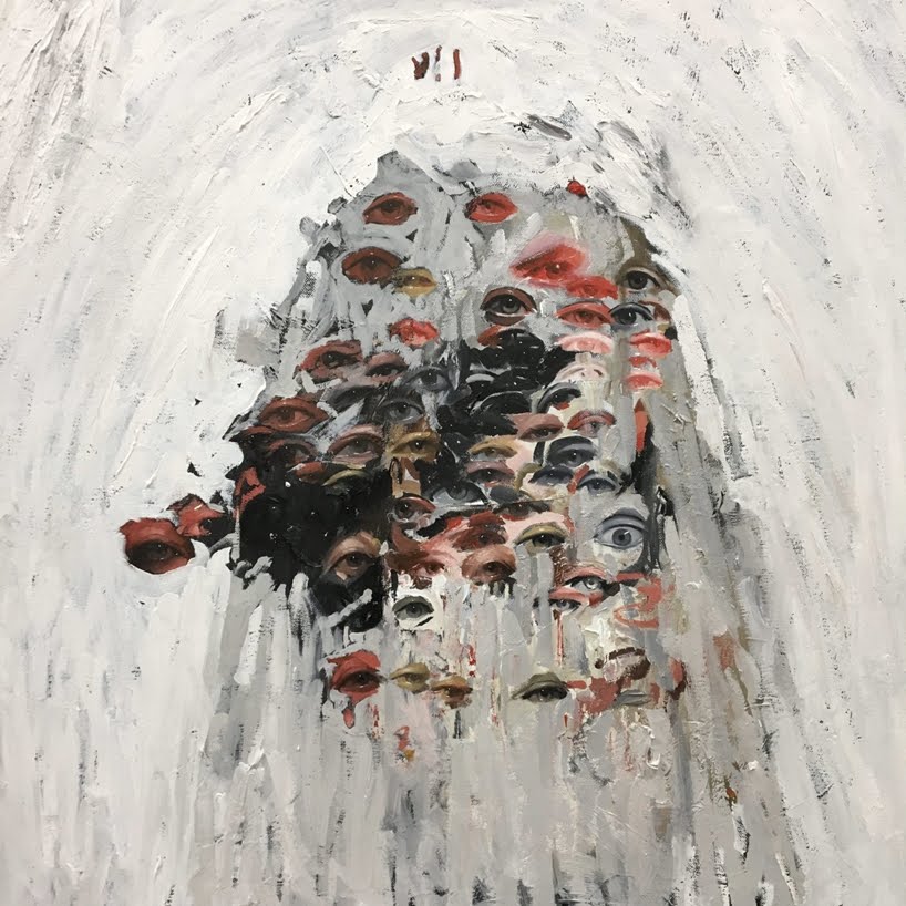 Ojos realistas agrupados en llamativos retratos abstractos por Emilio Villalba