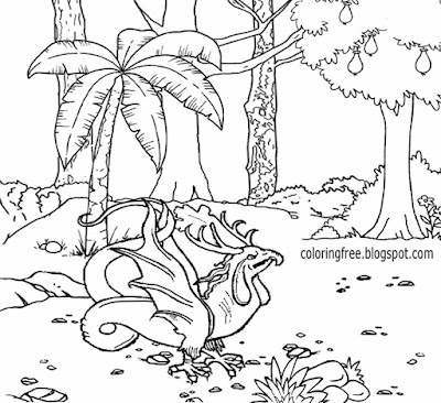 Enchanted forest wildlife wonderful land of magical & mystical creatures coloring book page for free