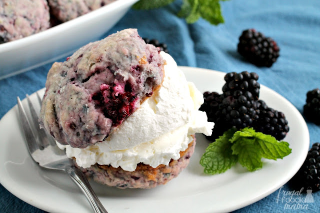 Sweet summer berries are the star of the show in these simple & easy to make Blackberries & Cream Biscuits.