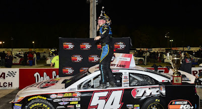 Tyler Dippel celebrates in Victory Lane #NASCAR #KNEast