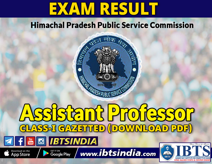 HPPSC Shimla Result for the post of Assistant Professor (CC) Class-I Gazetted (Download PDF)