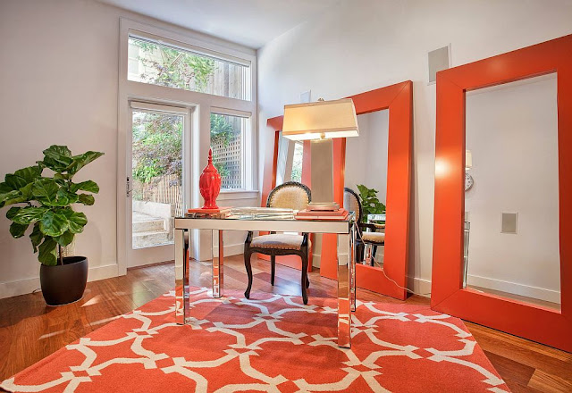 Desain Interior Cat Rumah Warna Orange
