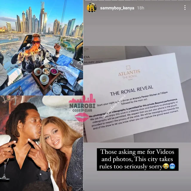 Sammy Boy Beyonce Dubai concert invitation fraud