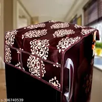 Crosmo Floral Design Fridge Top Cover with 6 Utility
