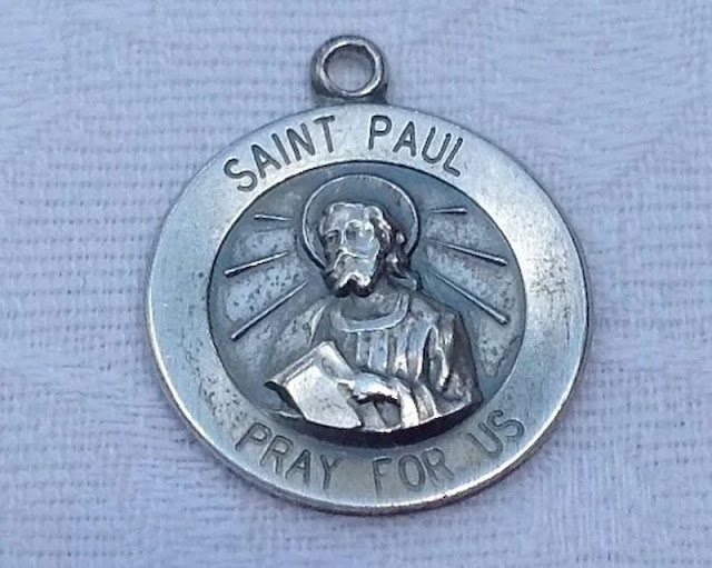 Vintage Sterling Silver Saint Paul Medal