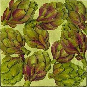 artichokes painting by Elizabeth H tudor