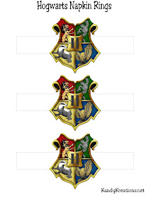 Printable Hogwarts Crest Napkin Rings perfect for your Harry Potter feast